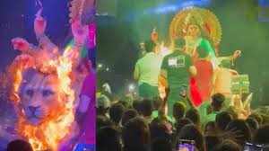 रायगढ़ दुर्गा प्रतिमा में आग