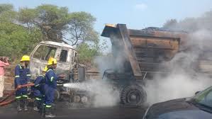 Durg Fire: A truck loaded with coal caught fire, the driver