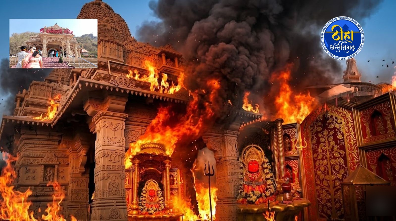 CG BIG BREAKING  :  डोंगरगढ़ माता के मंदिर में लगी भीषण आग, मचा हड़कंप ! वजह जान चौंक जाएंगे... देखें विडियो 