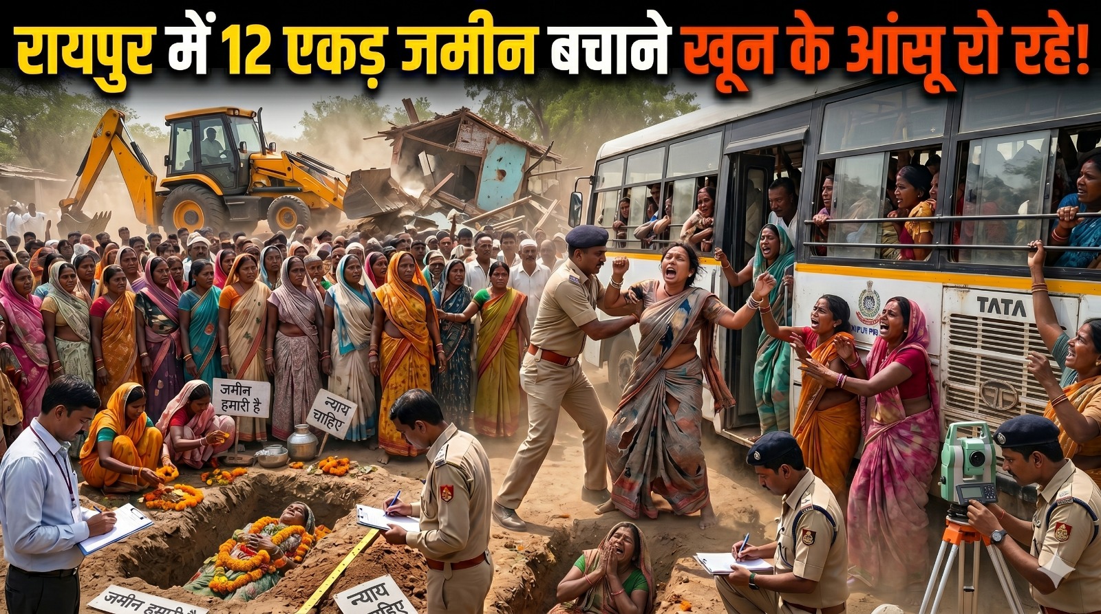 Raipur News : रायपुर में 12 एकड़ जमीन बचाने खून के आंसू रो रहे !