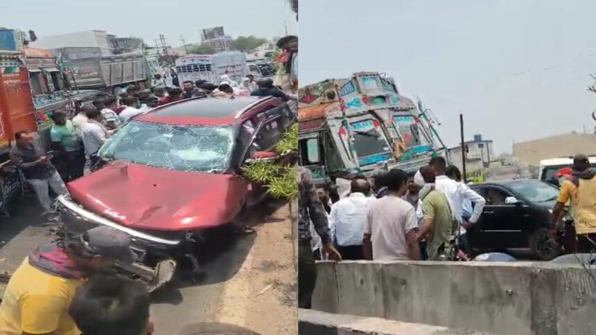 Raipur Accident: रायपुर के भांठागांव फ्लाईओवर पर ट्रक और कार में जोरदार टक्कर, मची चीख-पुकार
