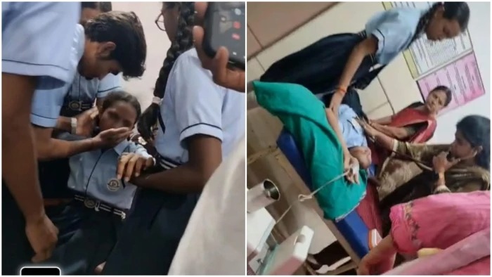CG Students Fainted: छत्तीसगढ़ के भिलाई स्थित स्वामी आत्मानंद उत्कृष्ट अंग्रेजी माध्यम स्कूल में छात्राओं की अचानक तबीयत बिगड़ने का मामला सामने आया है। छात्राएं अचानक चीखने-चिल्लाने लगीं, उनके हाथ-पैर अकड़ गए और कुछ देर बाद वे बेहोश हो गईं। पिछले तीन दिनों में ऐसे 8 मामले सामने आने के बाद शिक्षा विभाग ने जांच शुरू कर दी है।