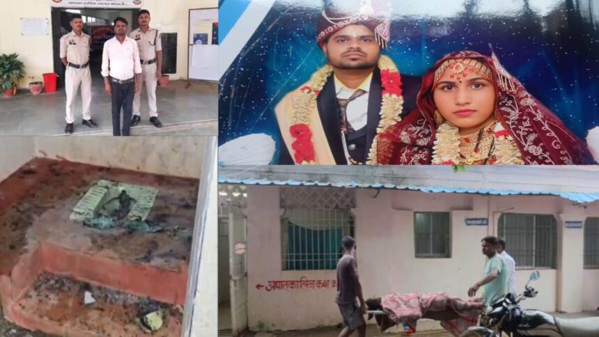 CG News: छत्तीसगढ़ के खैरागढ़ जिले में नवविवाहिता की आत्महत्या के मामले में पुलिस ने उसके पति को गिरफ्तार कर न्यायालय में पेश किया, जहां से उसे न्यायिक रिमांड पर जेल भेज दिया गया। पुलिस जांच में दहेज में मोटरसाइकिल और नकद राशि की मांग को लेकर प्रताड़ित किए जाने के आरोप सामने आए हैं।