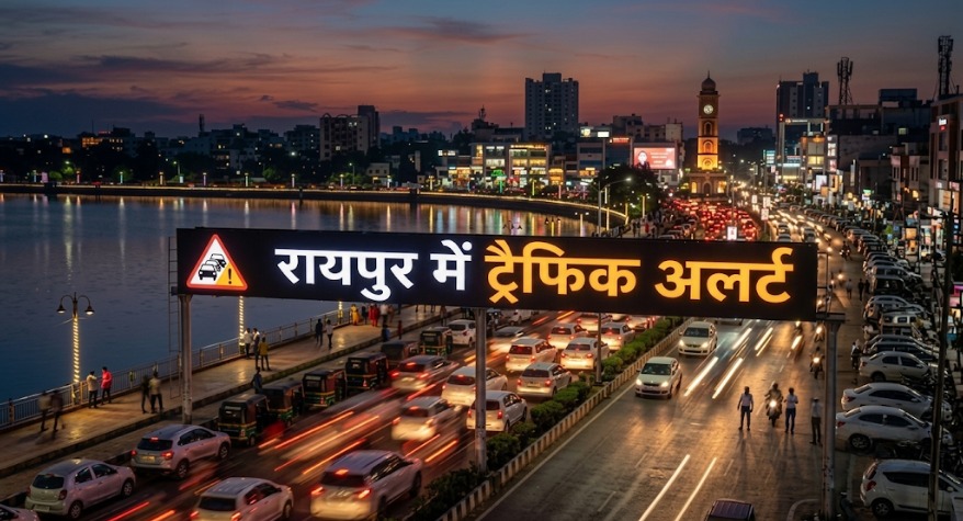 Raipur Traffic: रायपुर में गणेशोत्सव के दौरान बढ़ती श्रद्धालुओं की भीड़ को देखते हुए पुलिस कमिश्नरेट ने ट्रैफिक व्यवस्था में बड़ा बदलाव किया है। रिंग रोड-1 और रिंग रोड-2 से शहर की ओर आने वाले 19 प्रमुख प्रवेश मार्गों पर मध्यम और भारी मालवाहक वाहनों की आवाजाही पर 27 सितंबर तक प्रतिबंध लगाया गया है। अब इन वाहनों की शहर में एंट्री सुबह 5 बजे से रात 2 बजे तक पूरी तरह बंद रहेगी।