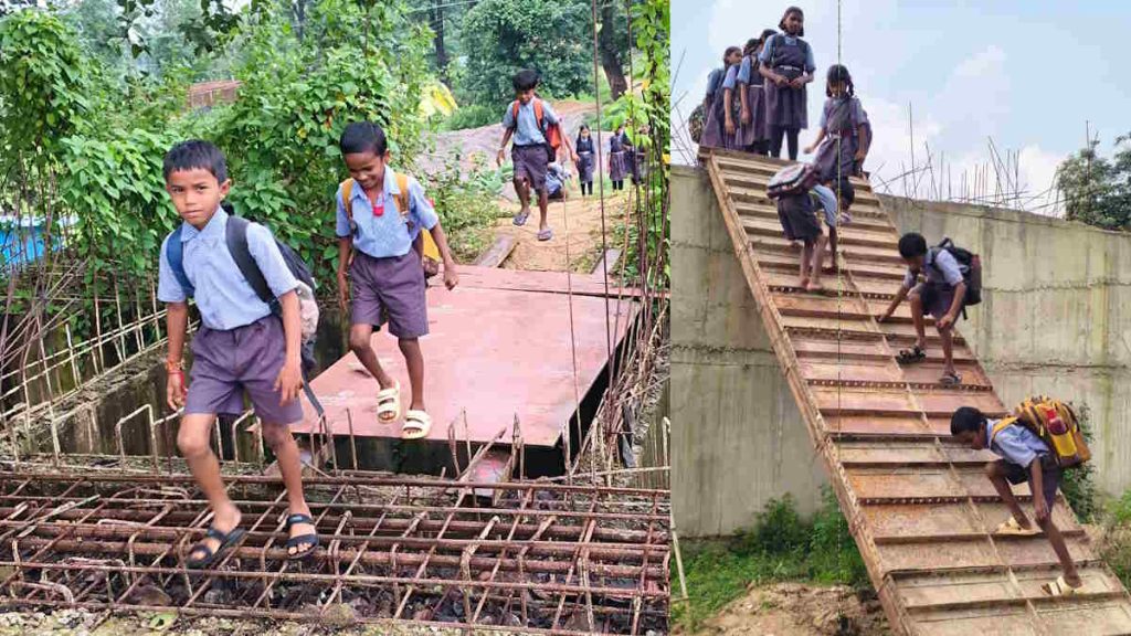 CG News: गरियाबंद जिले के मैनपुर ब्लॉक में अधूरे पुल के कारण स्कूली बच्चे जान जोखिम में डालकर नदी पार करने को मजबूर हैं। मामले को राष्ट्रीय मानव अधिकार आयोग (NHRC) ने गंभीरता से लेते हुए छत्तीसगढ़ के मुख्य सचिव को नोटिस जारी किया है। आयोग ने बच्चों की सुरक्षा और मानवाधिकार से जुड़े इस मामले में दो हफ्ते के भीतर रिपोर्ट मांगी है।