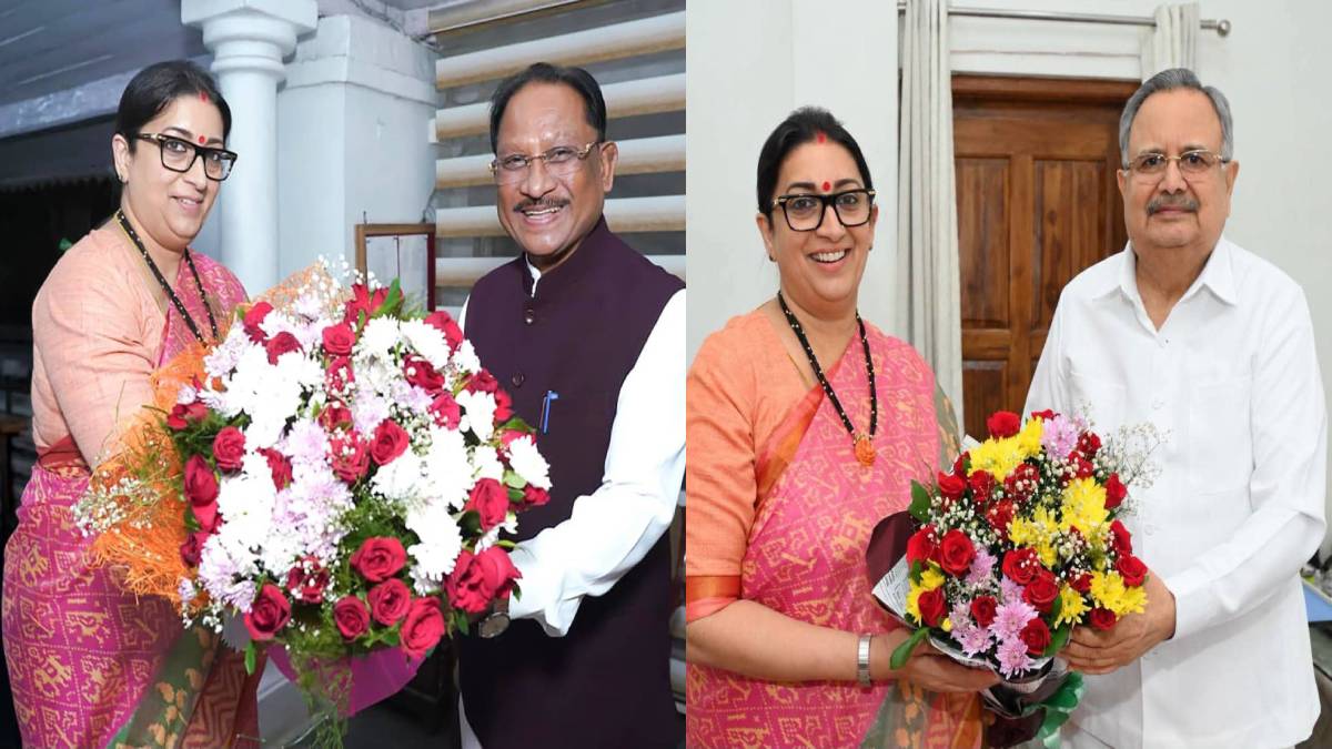 Raipur News: भाजपा की राष्ट्रीय महामंत्री और छत्तीसगढ़ प्रदेश प्रभारी स्मृति ईरानी ने मुख्यमंत्री विष्णुदेव साय और विधानसभा अध्यक्ष डॉ. रमन सिंह से मुलाकात की। इस दौरान प्रदेश से जुड़े विभिन्न महत्वपूर्ण विषयों पर चर्चा हुई।