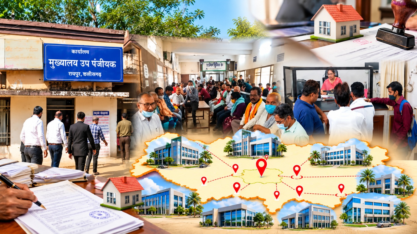 Raipur Registry Office: रायपुर जिले में जमीन की खरीदी-बिक्री की रजिस्ट्री कराने वाले लोगों को जल्द बड़ी सुविधा मिलने वाली है। अब रजिस्ट्री के लिए केवल कलेक्टोरेट स्थित मुख्य पंजीयन कार्यालय पर निर्भर नहीं रहना पड़ेगा। प्रशासन सात नए पंजीयन कार्यालय खोलने की तैयारी कर रहा है। इसके बाद जिले में कुल 14 स्थानों पर रजिस्ट्री की सुविधा उपलब्ध होगी।